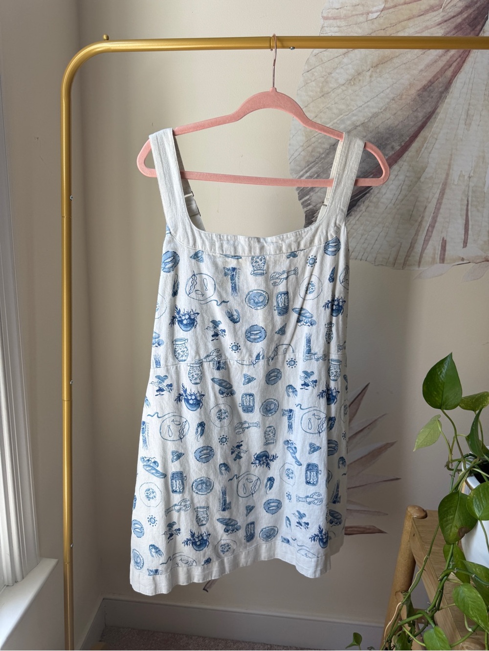 Abercrombie & Fitch White Textured Strapless Top with Subtle Blue Accents - Picture 2 of 5